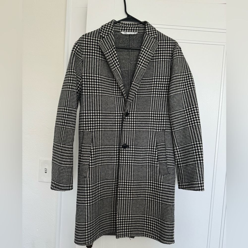 Zara XS Unisex Houndstooth Coat